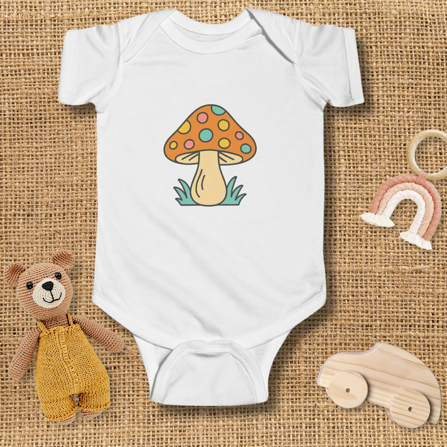 Orange Mushroom Infant Bodysuit