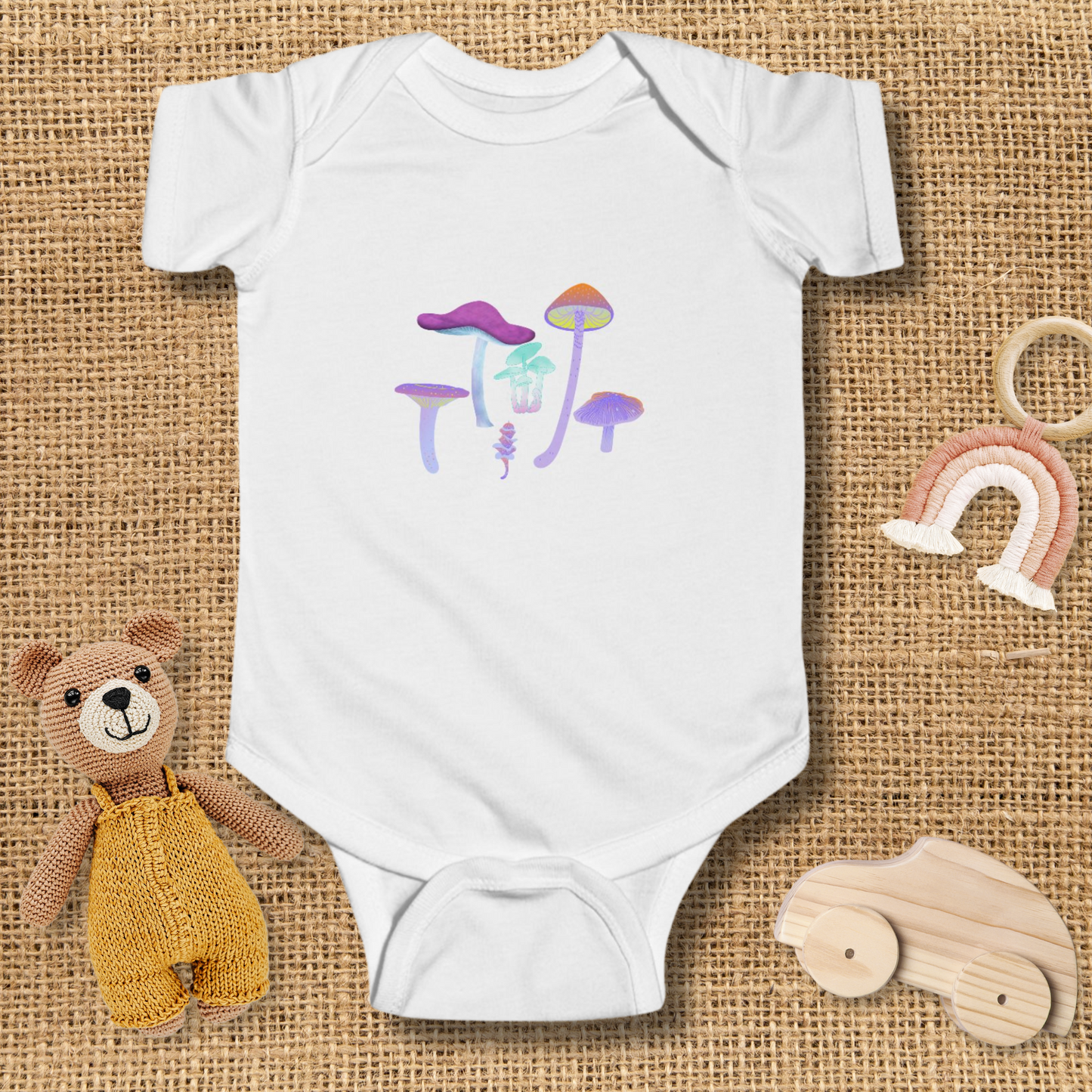 Iridescent Mushrooms Infant Bodysuit