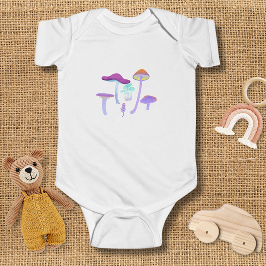 Iridescent Mushrooms Infant Bodysuit