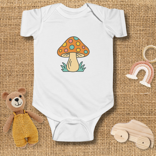 Orange Mushroom Infant Bodysuit