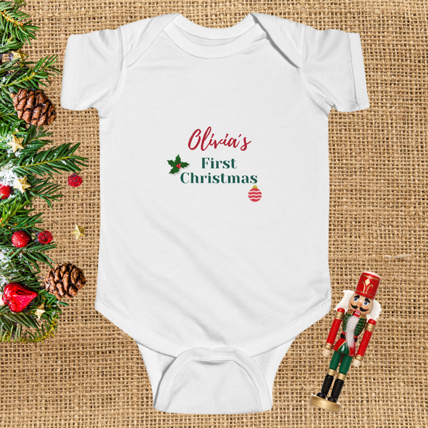 Personalized Christmas Baby Bodysuit