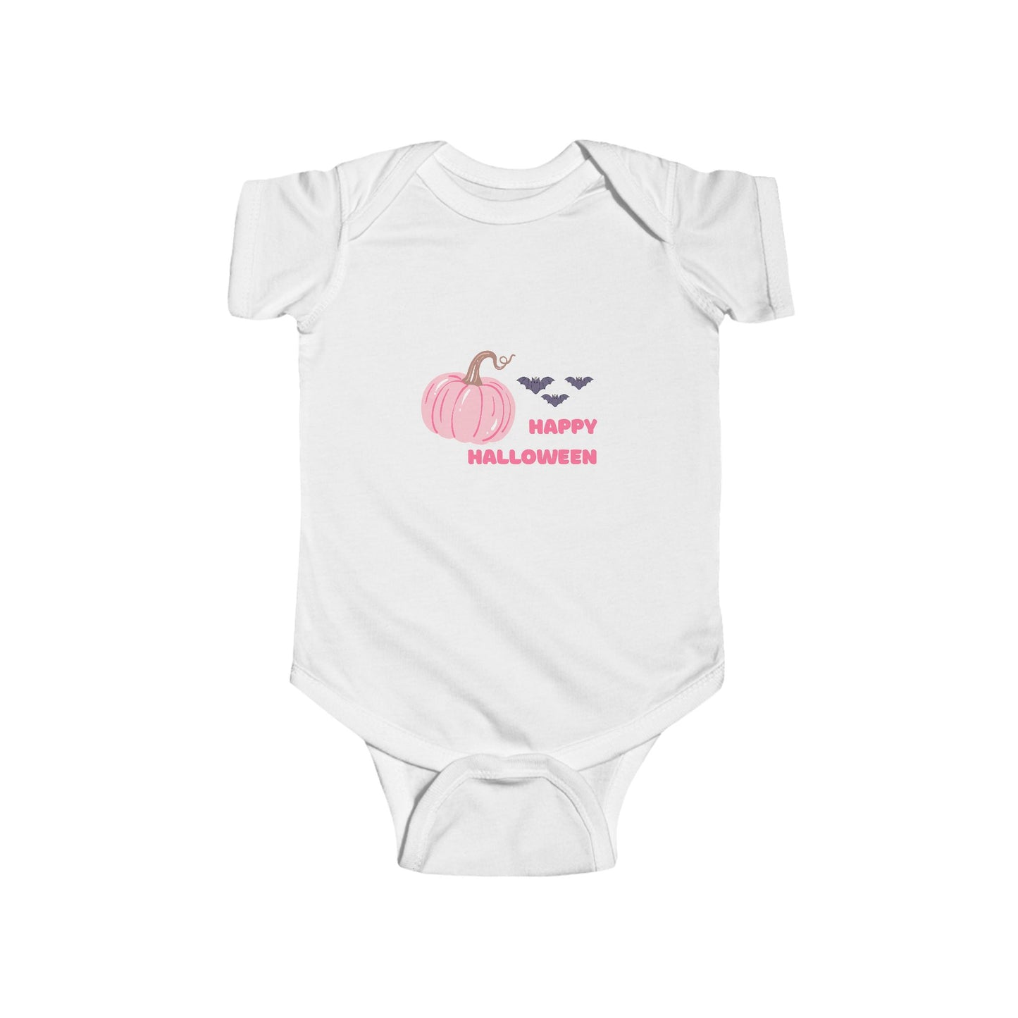 Pink Halloween Pumpkin Infant Bodysuit