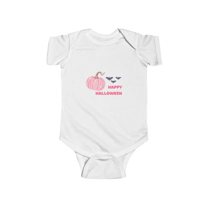 Pink Halloween Pumpkin Infant Bodysuit